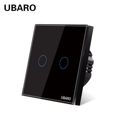 Bom preço. 100VAC - 240VAC Touch Light Switch 2gang Preto Smart Dimmable Light Switch Em linha