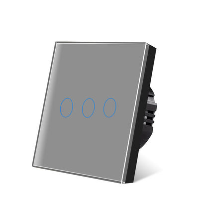 Un bon prix. 86Type EU Standard Grey Touch Light Wall Switch Panneau de verre trempé Commutateur tactile avec indicateur à LED En ligne
