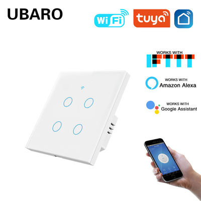 Goede prijs. 4gang EU-standaard Wand gemonteerde Smart Wi-Fi Light Switch met App Voice en handmatige besturing Neutrale draad nodig Online