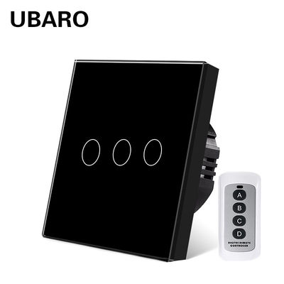 Un buon prezzo. Tipo 86 Interruttore remoto wireless 433RF 3gang European Standard Remote Lamp Interruttore a vetro temperato In linea