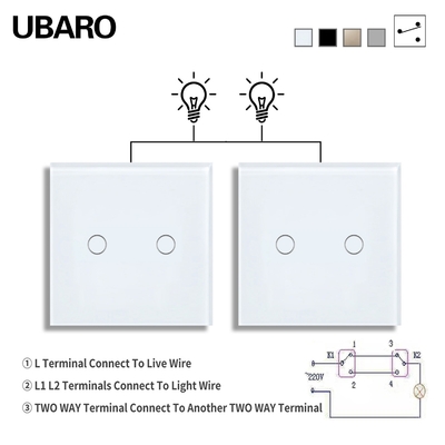 Bom preço. Single Live Wire Control Double Pole Timer Switch 2 Gang 2 Way Stair Switch Bed Switch Em linha