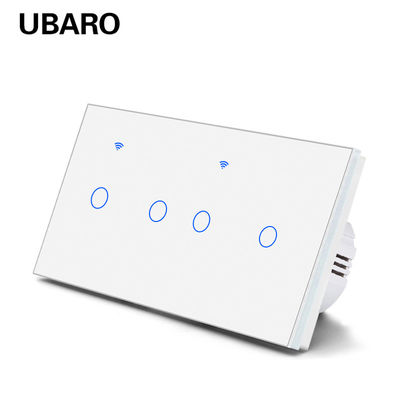 Bom preço. Controle de voz Home Wireless Light Dimmer Switch 10A 2200W 4 Gang Wifi Controlled Power Switch Em linha