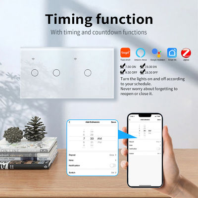 Un buen precio. Light Smart Zigbee Switch App Control 3 Banda Neutral de alambre 3 Banda Conmutador de luz inteligente En línea
