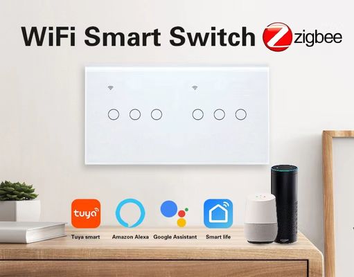 Goede prijs. 6 Gang Smart Zigbee Switch Alexa Zigbee Relay Switch 110V - 240V Draadloos 21 talen Online