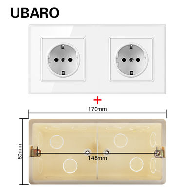 good price 2 Sockets Smart Wall Sockets AC250V Square Black Wall Sockets Installation Box online