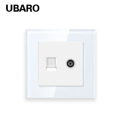 Ein guter Preis. Weiß Schwarz Grau RJ45TV Dual Light Socket Zubehör Gehärtetes Glas Panel Im Internet