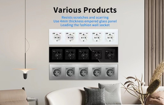 좋은 가격 USB 타입 C 전기 벽 소켓 110Vac - 240Vac 둥근 상자 전기 전원 소켓 온라인