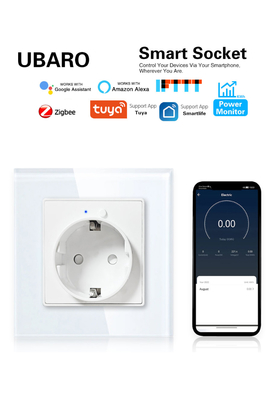 Καλή τιμή. Tuya Zigbee έξυπνη πρίζα 16A 3500W τοίχωμα πρίζα φωνητικό έλεγχο εφαρμογή έξυπνος ηχείο Διαδικτυακά