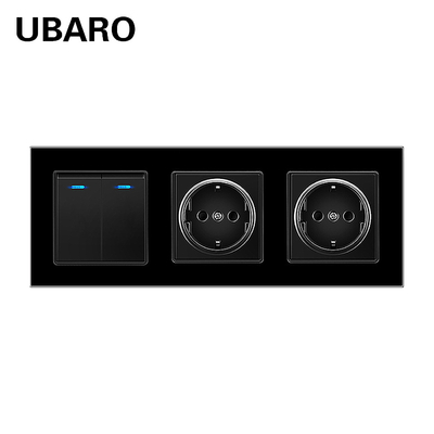 良い価格 壁掛けのスイッチソケット組み合わせ 300W 2 ボタンタッチライト スイッチとプラグ オンライン