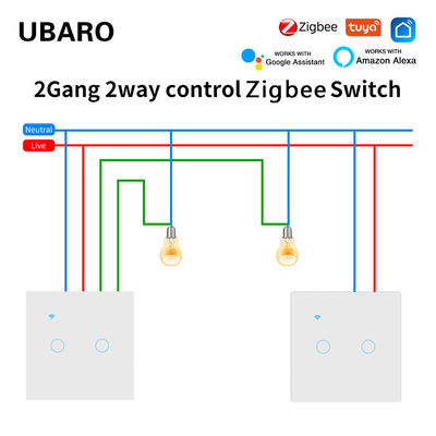 良い価格 2 ギャング 2 Way ダブルディマー スイッチ ジグビー TuYa スイッチ 音声APPタッチコントロール オンライン