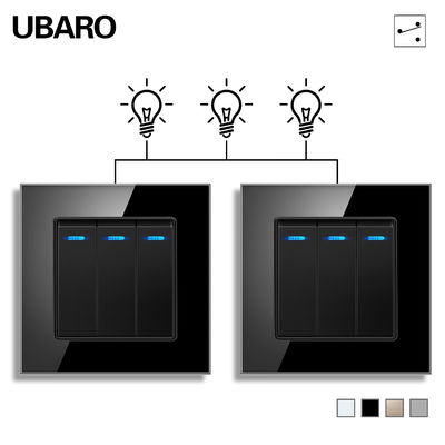 Un buon prezzo. Interruttore per scale a doppia luce di tipo push bianco/nero/oro 3-2000 W/gang per illuminazione scale In linea