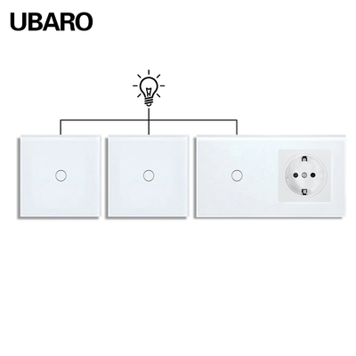 Bom preço. Interruptor de luz duplo padrão da UE com luz indicadora vermelha/azul Em linha