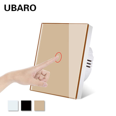 Un bon prix. Panneau de verre trempé doré Commutateur tactile pour meubles de maison Lampade à LED 10A 5-300W / gang 220V En ligne