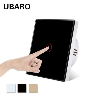 Bom preço. 86 * 86mm 1 Gang Touch Light Switch Preto Único Fio de Fogo Embedded Sensor Interruptor Elétrico 220V 10A Em linha