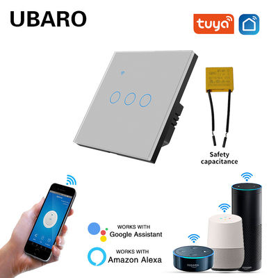 Un buen precio. Interruptor inteligente con aplicación Tuya, interruptor remoto/voz/temporizador, WIFI inteligente, Control compartido, 5-400W/banda, estándar europeo, 3 entradas En línea