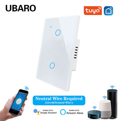 Καλή τιμή. Εφαρμογή 2Gang Tuya US Standard Remote Voice Control Smart WIFI Switch με LED δείκτη με θερμαινόμενο γυαλί Διαδικτυακά