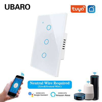 Bom preço. 3gang Precisa de Controle de Fio Neutro Interruptor de Luz Inteligente Com Controle de App Controle de Voz Controle Manuel Timing Set Em linha
