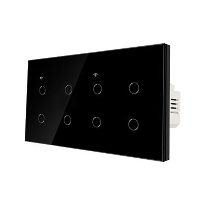 좋은 가격 157 유형 8gng 화이트 블랙 스마트 라이트 스위치 홈 지원을위한 유리 원격 제어 Wifi 스위치 Google Assistant Voice 온라인