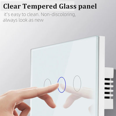 Хорошая цена. Американский стандарт 118 * 74 * 35 мм 10A 50Hz 60Hz IP20 Домашнее освещение сенсорный переключатель стеклянная панель кнопка датчика Онлайн
