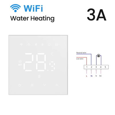 Un bon prix. Tuya Wifi commutateur de thermostat intelligent chauffage électrique de l'eau au sol interrupteur de four mural 3A tactile/application mobile/commande vocale Compatible avec Alexa/Google Home En ligne