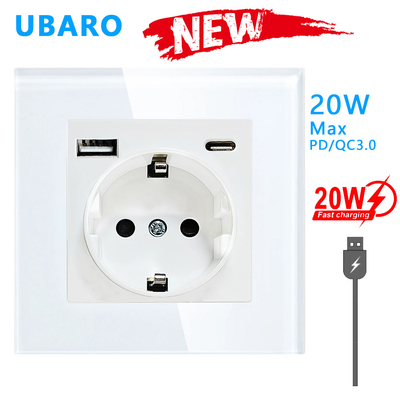 良い価格 AC250V定格電圧86タイプEU標準USBタイプCポート高速充電ソケットクイック充電およびL/N/GND配線モード オンライン