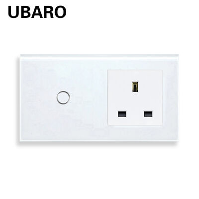 Un buon prezzo. Interruttore a pulsante tattile 94V0 ignifugo con pannello in vetro temperato 146 * 86 * 35 mm e presa standard britannica per uso domestico In linea