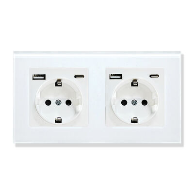 Хорошая цена. Умная розетка с номинальной мощностью 3500 Вт, 5 В, 2,1 А, USB-выходом и панелью из закаленного стекла для современных домов Онлайн