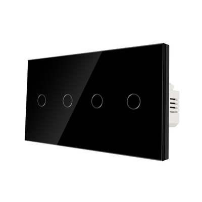 Un buon prezzo. UE/Regno Unito 157*86mm Compact Touch Switch 4Gang Push Button Wall Switch adatto per scatole di installazione rotonde In linea