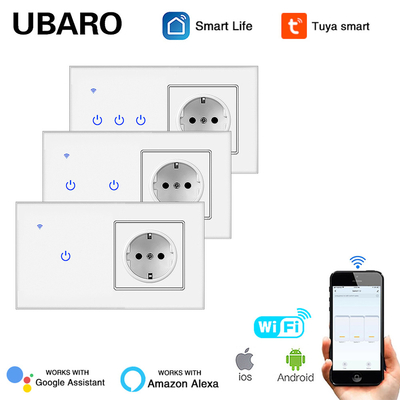 Un bon prix. TuYa Wifi Smart Switch Socket Combination App Contrôle manuel Plug intelligent avec commutateur En ligne