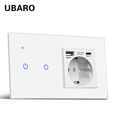 Un bon prix. TuYa WiFi TypeC USB Commutateurs et prises en blanc Noir gris En ligne