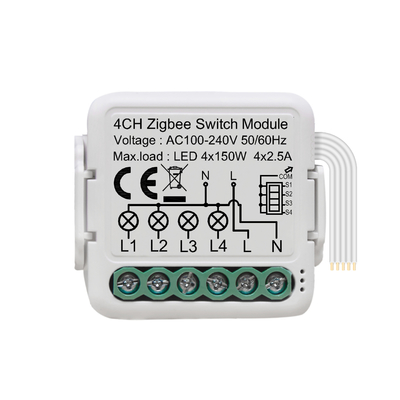 良い価格 4 チャンネルスマートサーキットブレーカースイッチアプリ & 音声制御 10A 最大電流 ZigBee IEEE 802.15.4 IOS 8.0 / Android 4.3 以上用 オンライン