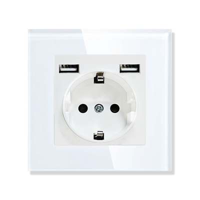 Goede prijs. 86 Type USB snellaad socket European Standard Round Round Montaging Bottom Box Online