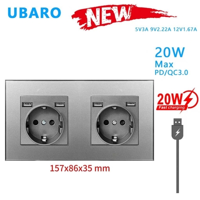 Un buon prezzo. Società a parete standard dell'UE 157*86*35 mm con 4 porte USB pannello di vetro temperato In linea