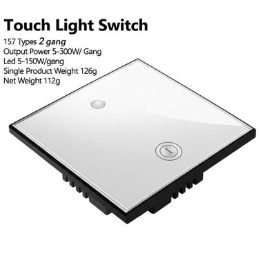 Ein guter Preis. Touch Light Switch 157 Typen 2Gang Ausgangsleistung 5-300W/ Gang LED 5-150W/ Gang Single-Produktgewicht 126 g Nettogewicht 112g Im Internet