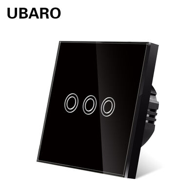 Good price No Neutral Wire Required 86 Type 1gang Touch Light Switch with Tempered Glass Panel online