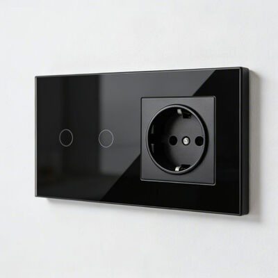 Un buen precio. Interruptor eléctrico y enchufe con panel de vidrio templado con corriente nominal de 10A/16A y voltaje nominal de CA 90-250V 3C para hogares inteligentes En línea