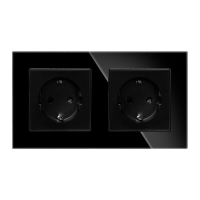 good price EU Standard Electrical Switch and Socket with Tempered Glass Panel Fireproof 94-V0 Rating and 16A Maximum Current online