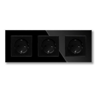 Un buon prezzo. Interruttore e presa standard UE con pannello in vetro temperato e tensione nominale CA 220 V per installazioni elettriche moderne In linea