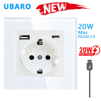 良い価格 UBARO 電気スイッチおよびソケット プレート、定格電力 3500W、寸法 86×86×35mm、3 年保証 オンライン