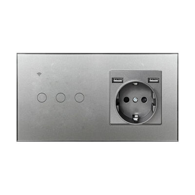 good price WiFi Smart Switch and Socket with Phosphor Bronze Contacts USB Output 5V 2100mA  Voice Control online