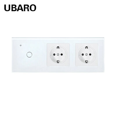 Un buon prezzo. Smart Switch UBARO 228 con pannello in vetro temperato a controllo vocale e doppie prese standard UE In linea
